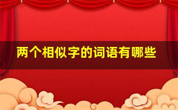 两个相似字的词语有哪些