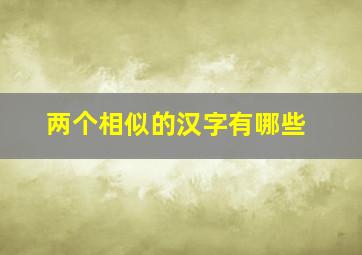 两个相似的汉字有哪些