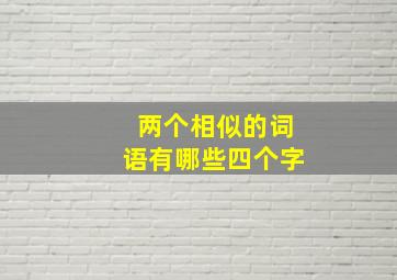 两个相似的词语有哪些四个字