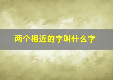 两个相近的字叫什么字