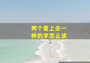 两个看上去一样的字怎么读