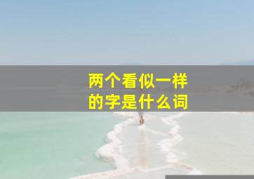 两个看似一样的字是什么词