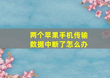 两个苹果手机传输数据中断了怎么办