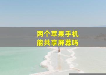 两个苹果手机能共享屏幕吗