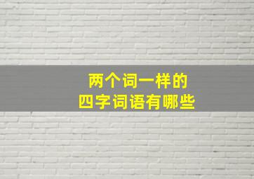 两个词一样的四字词语有哪些