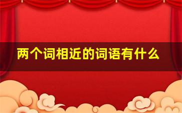 两个词相近的词语有什么