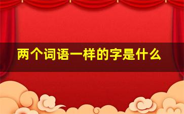 两个词语一样的字是什么