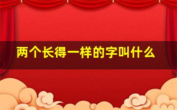 两个长得一样的字叫什么