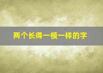 两个长得一模一样的字