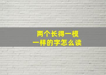 两个长得一模一样的字怎么读