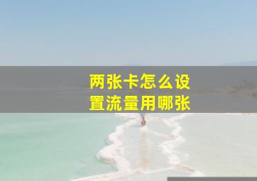 两张卡怎么设置流量用哪张