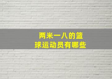 两米一八的篮球运动员有哪些