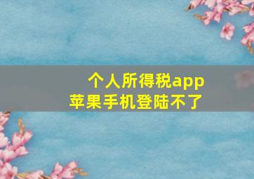 个人所得税app苹果手机登陆不了