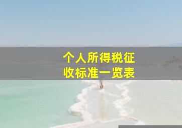 个人所得税征收标准一览表