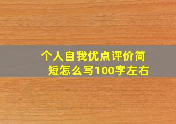 个人自我优点评价简短怎么写100字左右