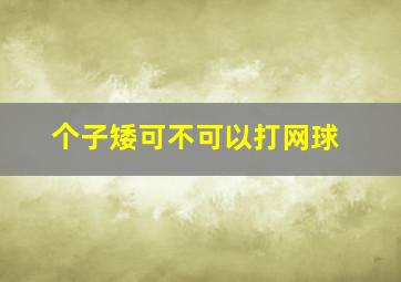 个子矮可不可以打网球