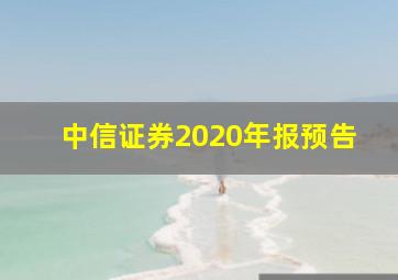 中信证券2020年报预告