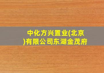 中化方兴置业(北京)有限公司东湖金茂府