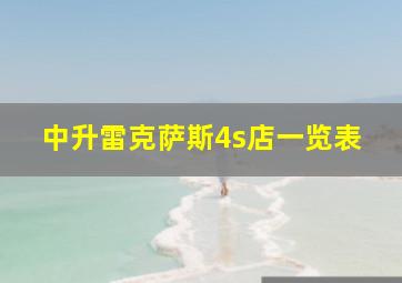 中升雷克萨斯4s店一览表