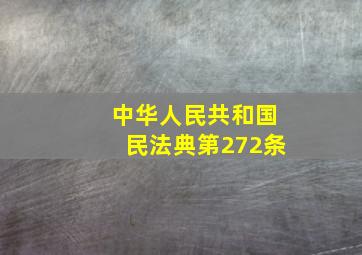 中华人民共和国民法典第272条