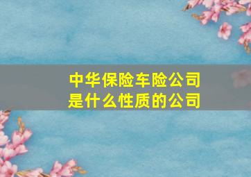 中华保险车险公司是什么性质的公司