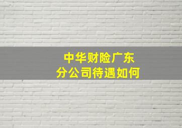 中华财险广东分公司待遇如何