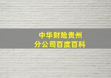 中华财险贵州分公司百度百科