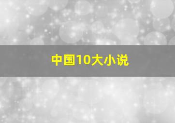 中国10大小说