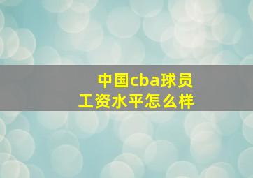 中国cba球员工资水平怎么样