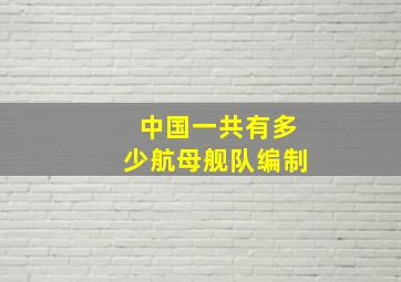 中国一共有多少航母舰队编制