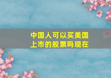 中国人可以买美国上市的股票吗现在