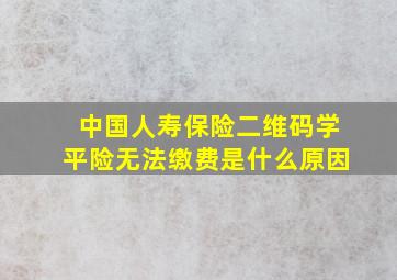 中国人寿保险二维码学平险无法缴费是什么原因