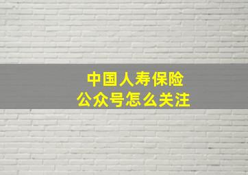 中国人寿保险公众号怎么关注