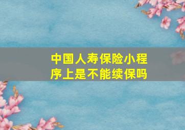 中国人寿保险小程序上是不能续保吗