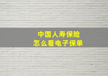 中国人寿保险怎么看电子保单