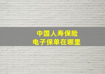 中国人寿保险电子保单在哪里