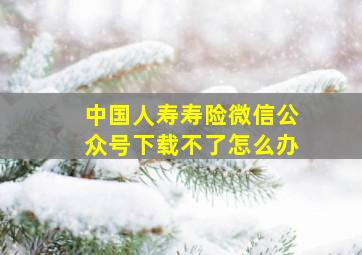 中国人寿寿险微信公众号下载不了怎么办