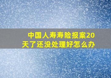 中国人寿寿险报案20天了还没处理好怎么办