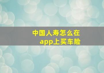 中国人寿怎么在app上买车险