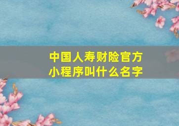 中国人寿财险官方小程序叫什么名字