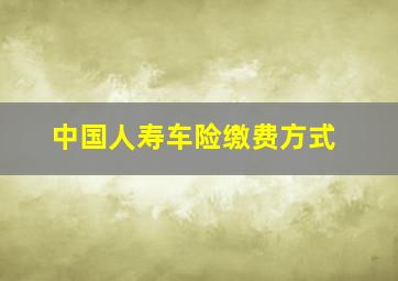 中国人寿车险缴费方式