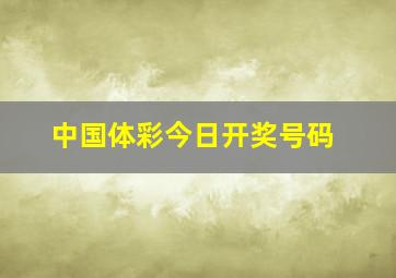 中国体彩今日开奖号码