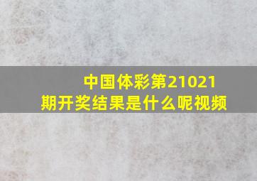 中国体彩第21021期开奖结果是什么呢视频