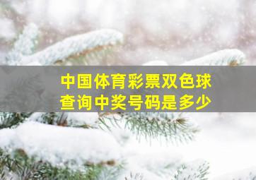 中国体育彩票双色球查询中奖号码是多少