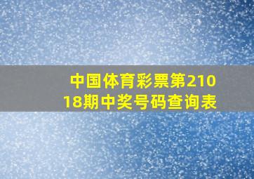 中国体育彩票第21018期中奖号码查询表