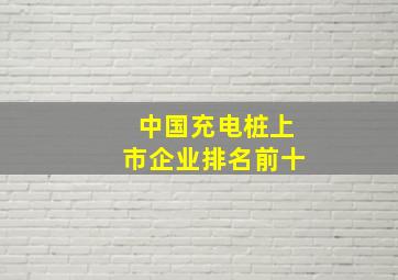 中国充电桩上市企业排名前十