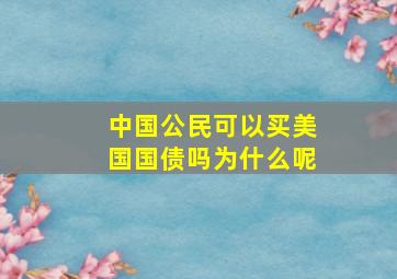 中国公民可以买美国国债吗为什么呢