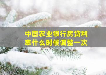 中国农业银行房贷利率什么时候调整一次