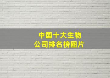 中国十大生物公司排名榜图片