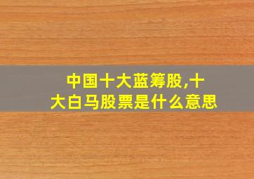 中国十大蓝筹股,十大白马股票是什么意思